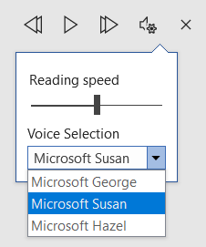Read Aloud settings in Microsoft Word