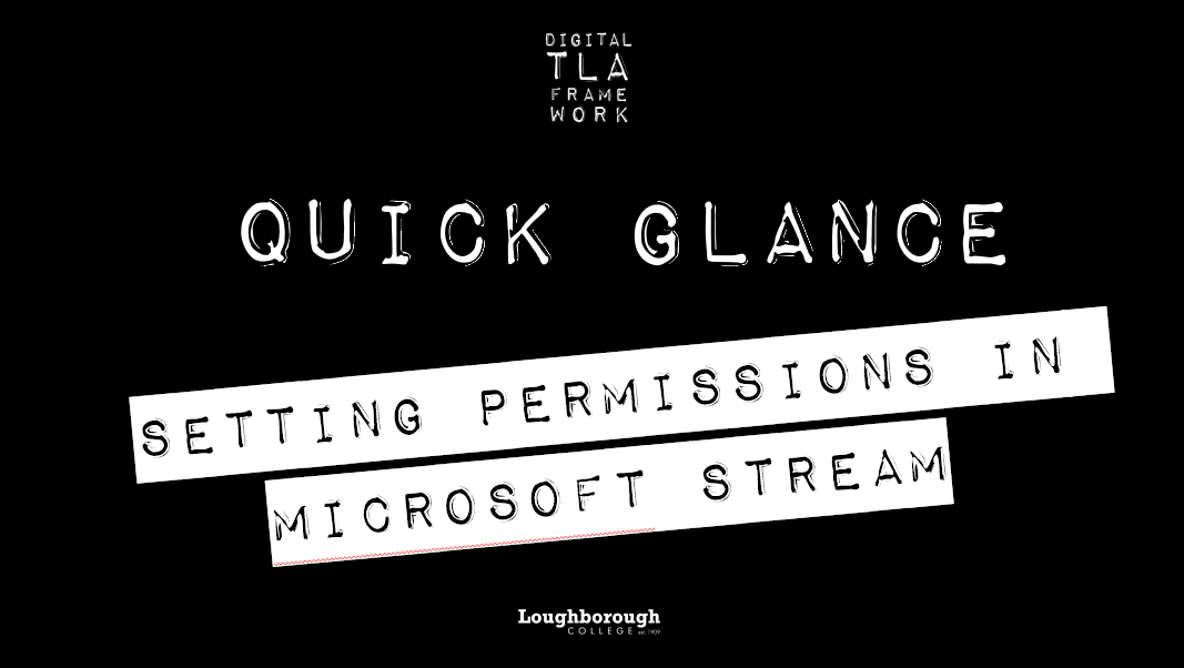 Quick Glance – Setting Permissions in Microsoft Stream