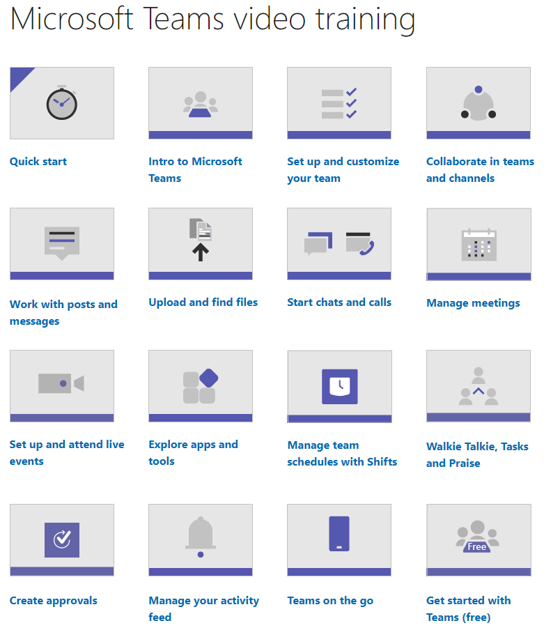 Microsoft Teams Help & Training Videos