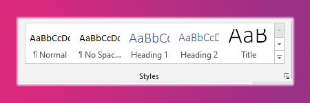 Heading styles in Microsoft word