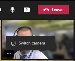 Swick camera menu in Teams