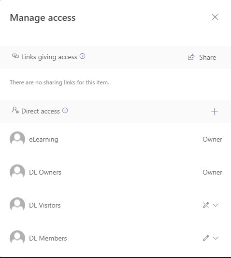 Manage access window (to the folder) in Teams