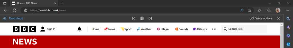 Read Aloud on, in Edge Browser.