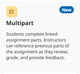 Screenshot of the "Multipart" option when setting up a Turnitin Assignment.